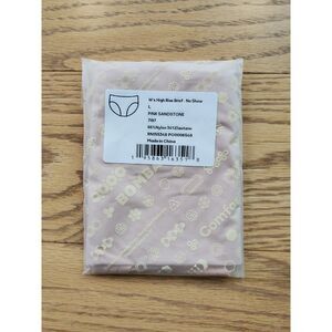 Bombas Womens L High Rise Brief No Show Underwear Pink Sandstone 7197 New